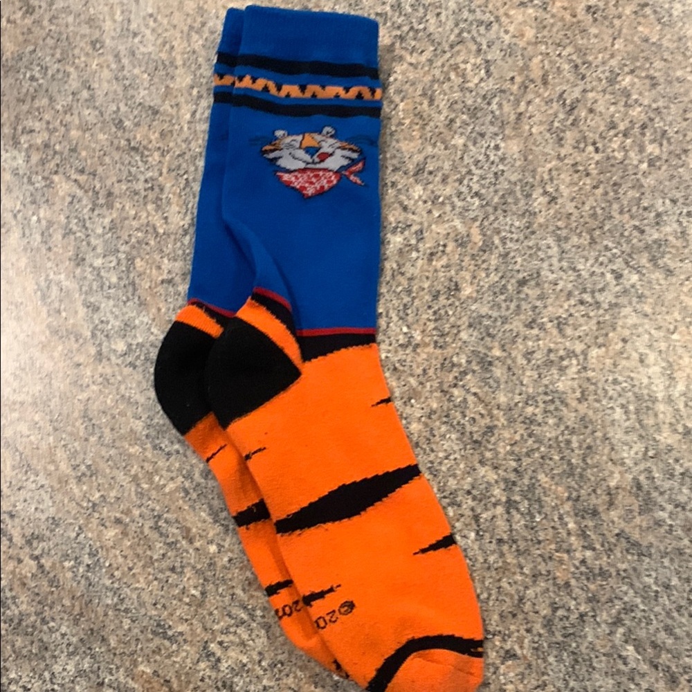 Blue and Orange Cartoon Character Socks